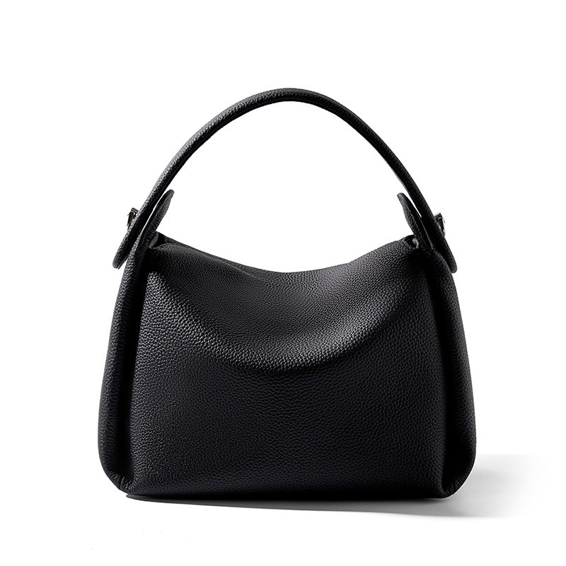 Cowhide Leather Soft Smoke Female Niche Tote Bags