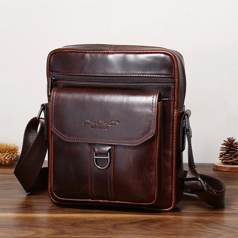 Men's Retro First Layer Cowhide Korean Hipster Men's Messenger Bags