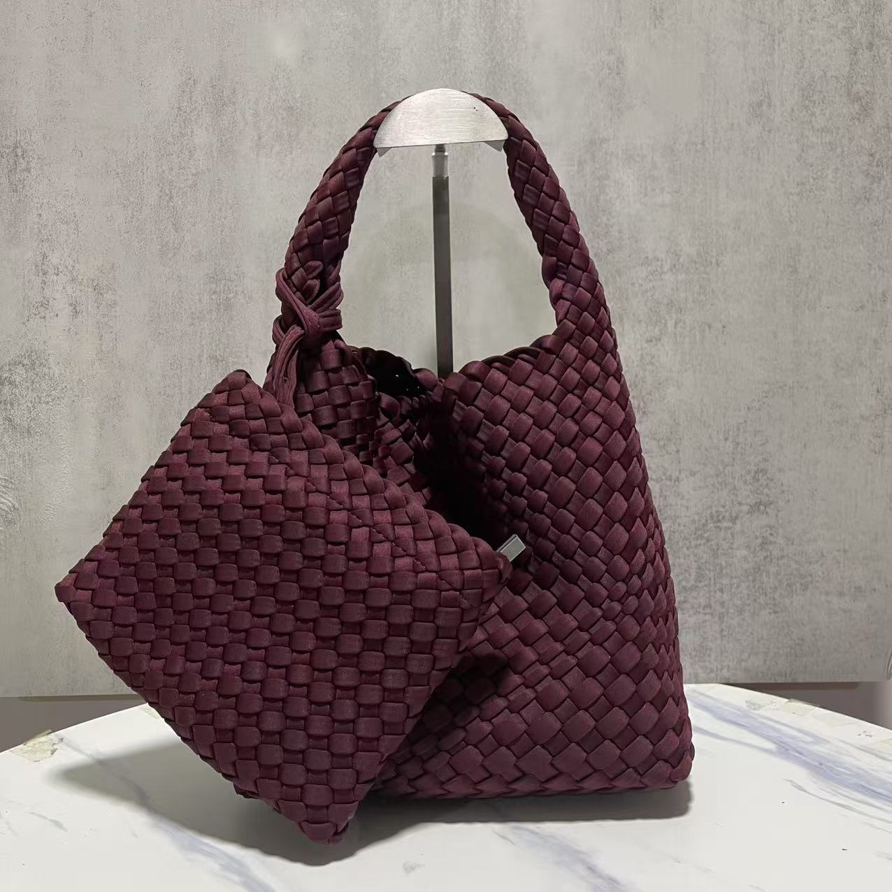 Women's High-grade Nylon Hand-woven Underarm Satin Shoulder Bags