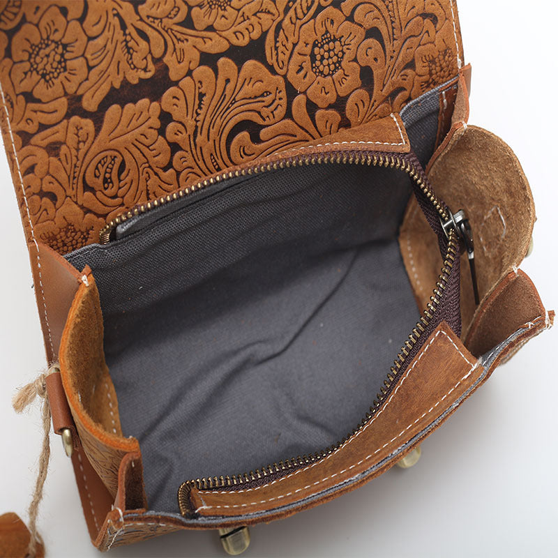 Women's Genuine Leather Fashionable Embossed Top Layer Handbags