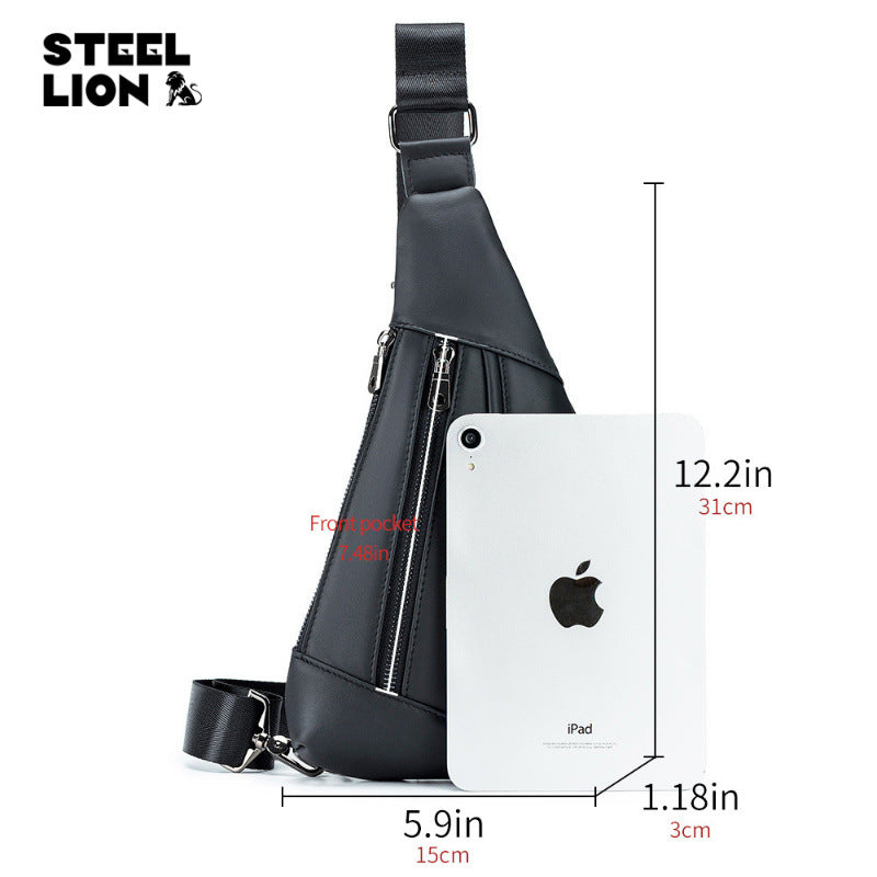 Men's Cool Genuine Leather Fashion Creative Men's Chest Bags