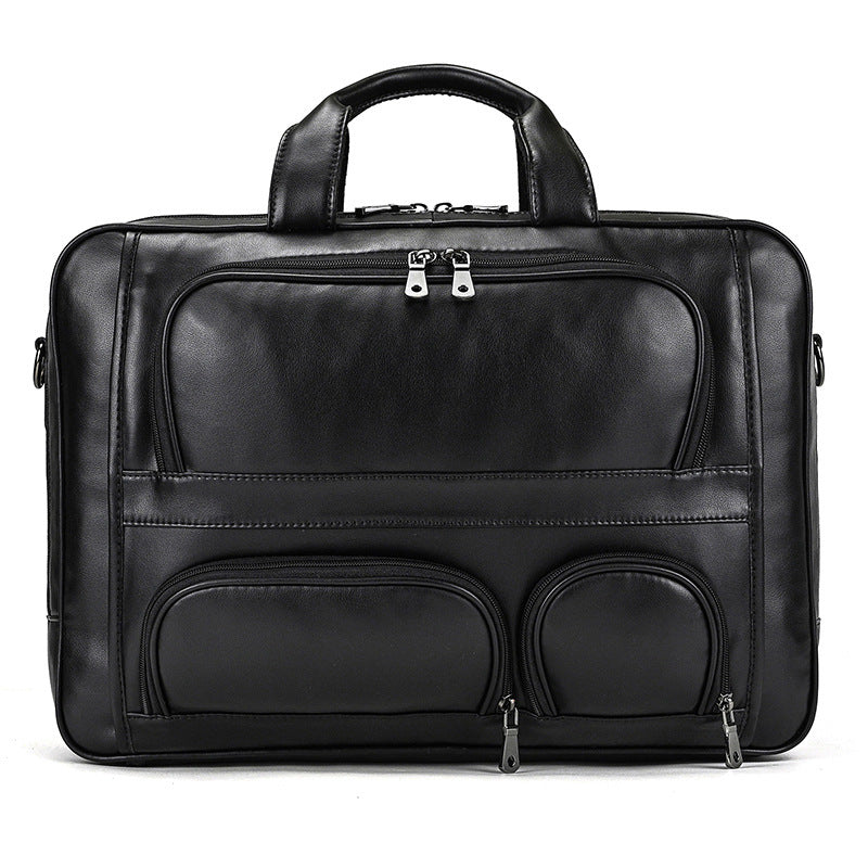 Men's Leather Large Capacity Business Cowhide Inch Men's Briefcases
