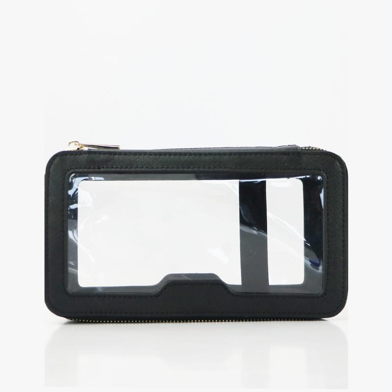 Leather Transparent Waterproof Portable Toiletry Double Cosmetic Bags