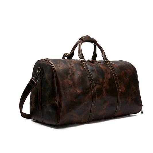 Men's Genuine Leather Oversized With Shoe Compartments Luggage