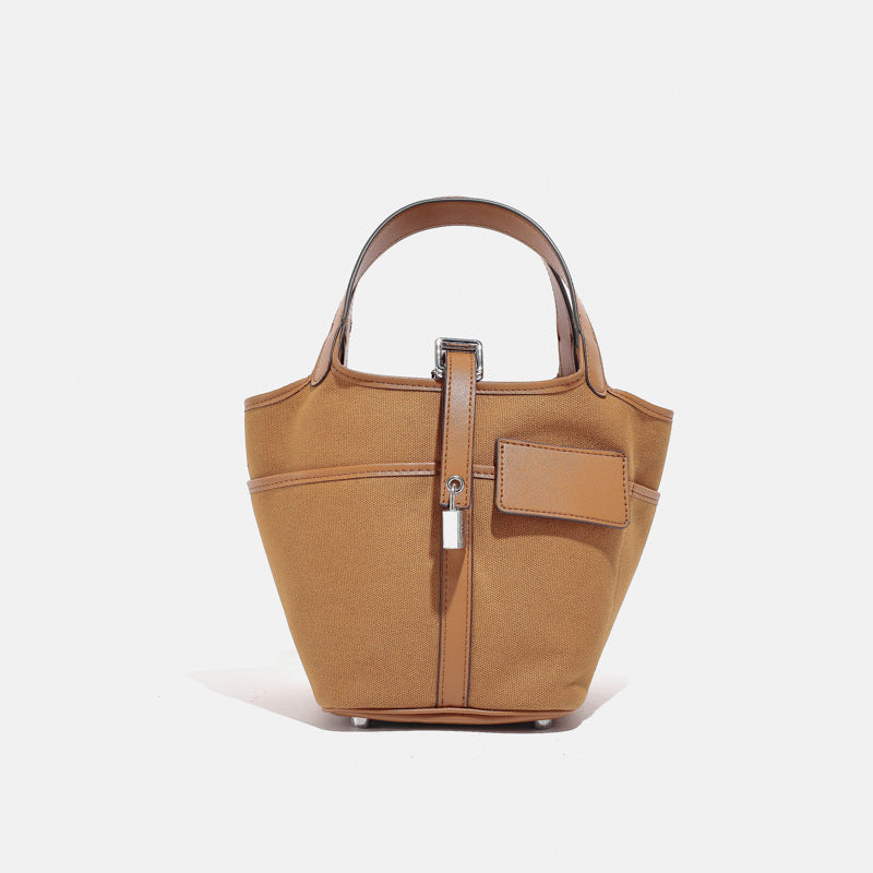 Women's Korean Style Canvas Vegetable Basket Bucket Bags