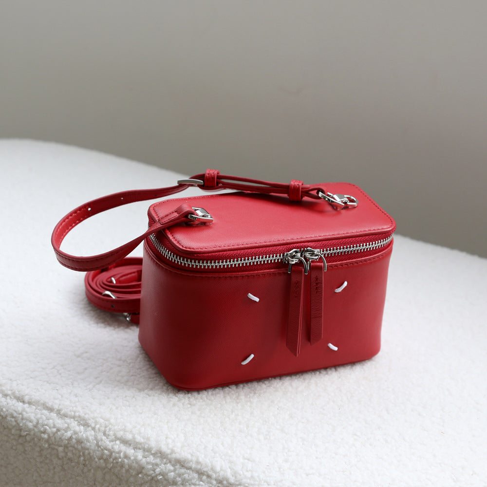 Women's Retro Sheepskin Box High-grade Genuine Leather Handbags