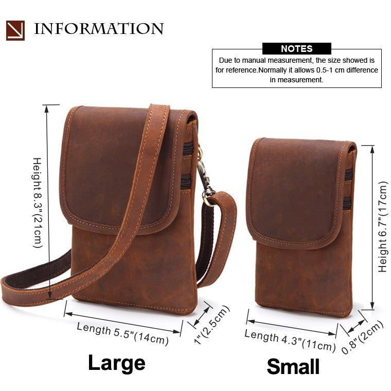 Men's Leather Pocket First Layer Cowhide Retro Men's Waist Packs