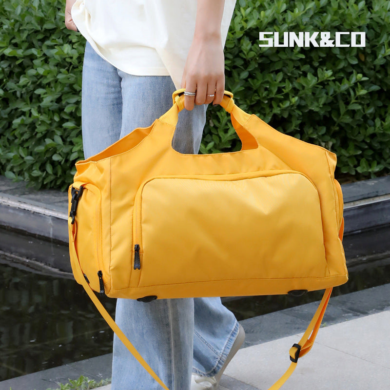 Women's Portable Large Capacity Waterproof Dry Wet Separation Oxford Travel Bags