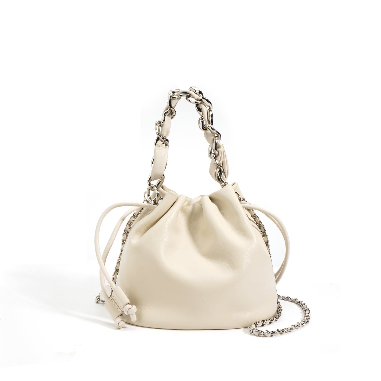 Women's Textured Leather Drawstring Cross Body High-grade Versatile Crossbody Bags
