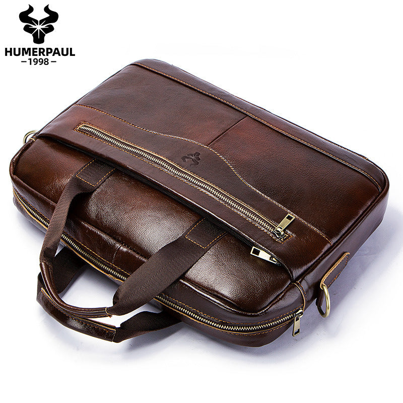 Men's Paul Retro Business First Layer Cowhide Men's Messenger Bags