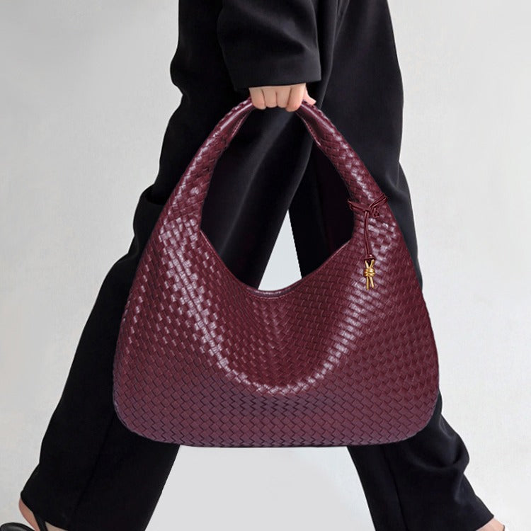 Women's Crescent Hand-woven Portable Dumpling Fashion Underarm Shoulder Bags