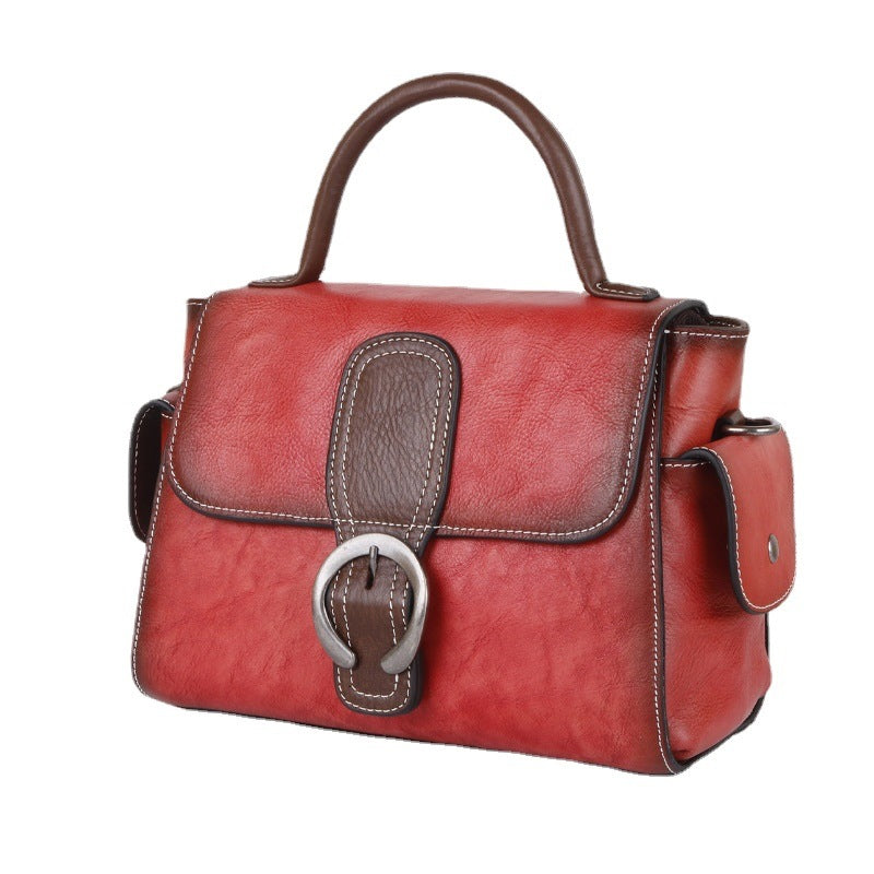 Women's Retro First Layer Cattlehide Leather Fashion Etc. Shoulder Bags