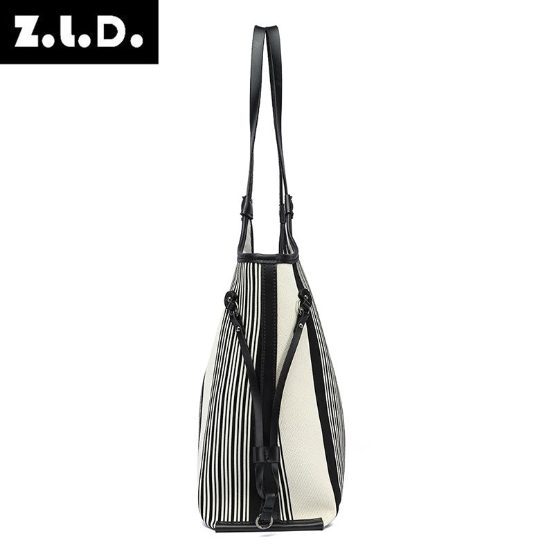 Women's Classic Cool Striped Large Capacity Tote Bags