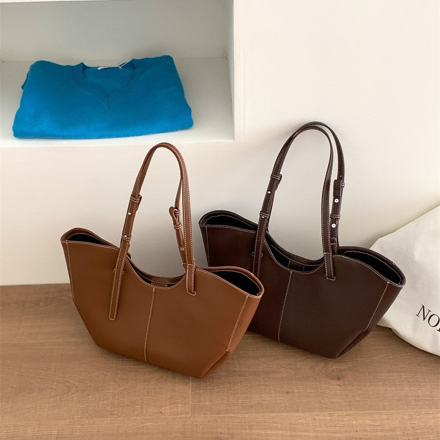 High-grade Versatile Wings Solid Color Large Capacity Commuter Shoulder Bags