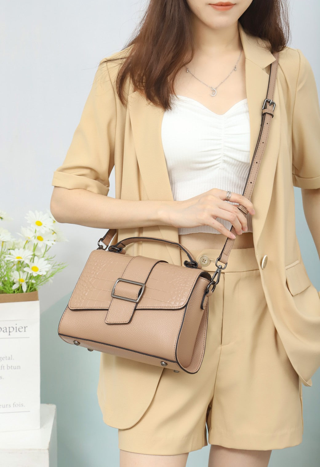Women's Leather Simple First Layer Fashion Large Handbags