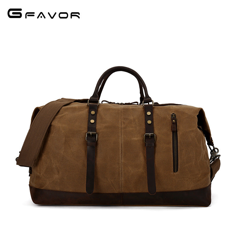 Men's Portable Vintage Oil Wax Canvas Crazy Bags