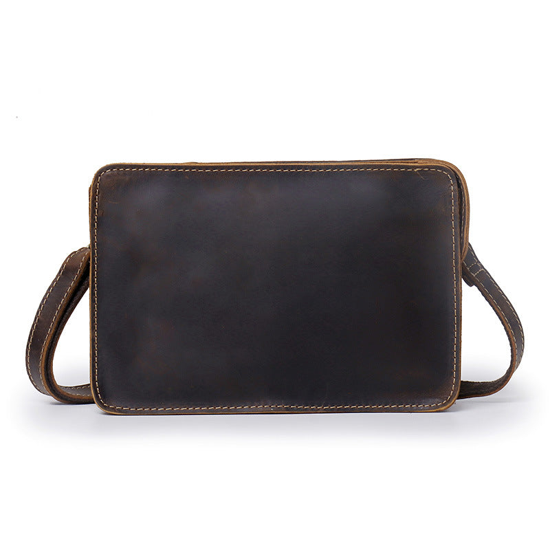 Men's Horse Leather Clutch Vintage First Layer Men's Shoulder Bags