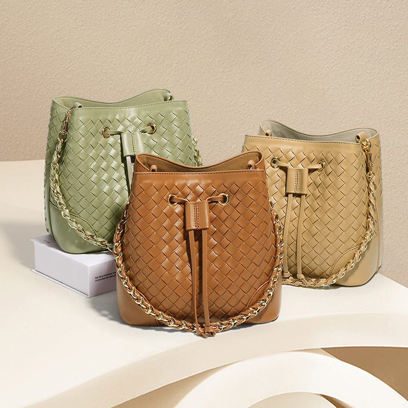 Women's Fashionable Stylish Hand-woven Textured Minority Simple Bags