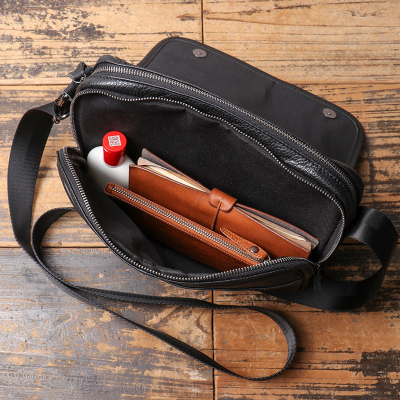 Women's & Men's & Leather First Layer Cowhide Fashion Men's Shoulder Bags