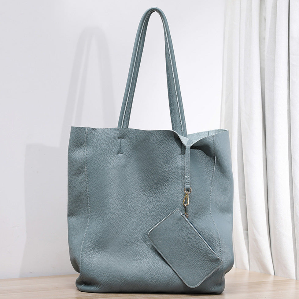 Women's Milled Cowhide Large Capacity Soft Leather Tote Bags