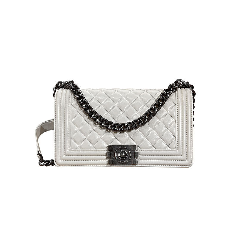 Classic Style Diamond Chain Vintage Genuine Crossbody Bags