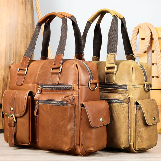 Men's First Layer Cowhide For Leather Large Travel Bags