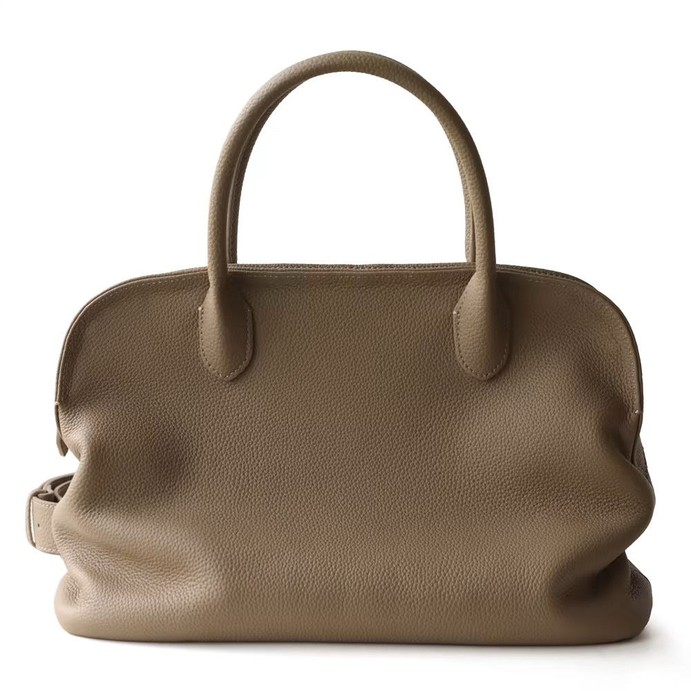 Women's Simple Bowling Top Layer Cowhide Shell Handbags