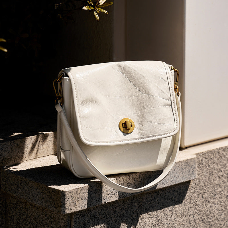 Women's Pretty High-grade Underarm Genuine Leather Small Square Bags