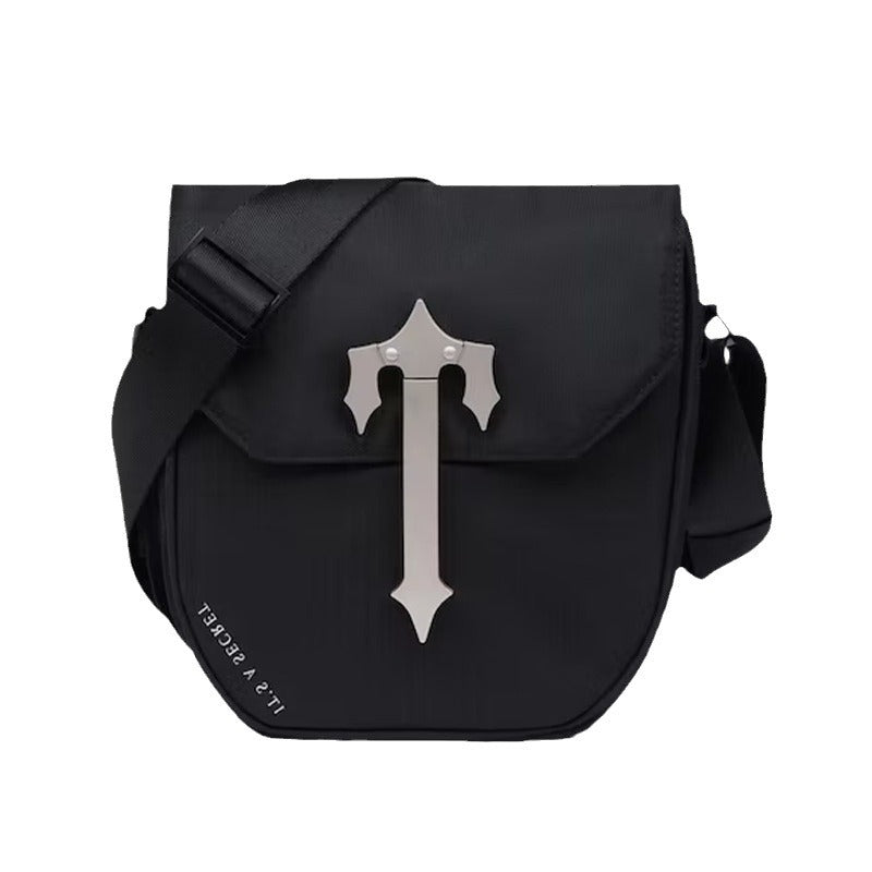 Women's & Men's & Metal Retro Black Reflective Good-looking Men's Shoulder Bags