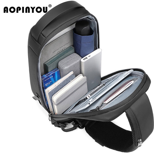 Men's Trendy Business Mobile Passport Document Men's Chest Bags