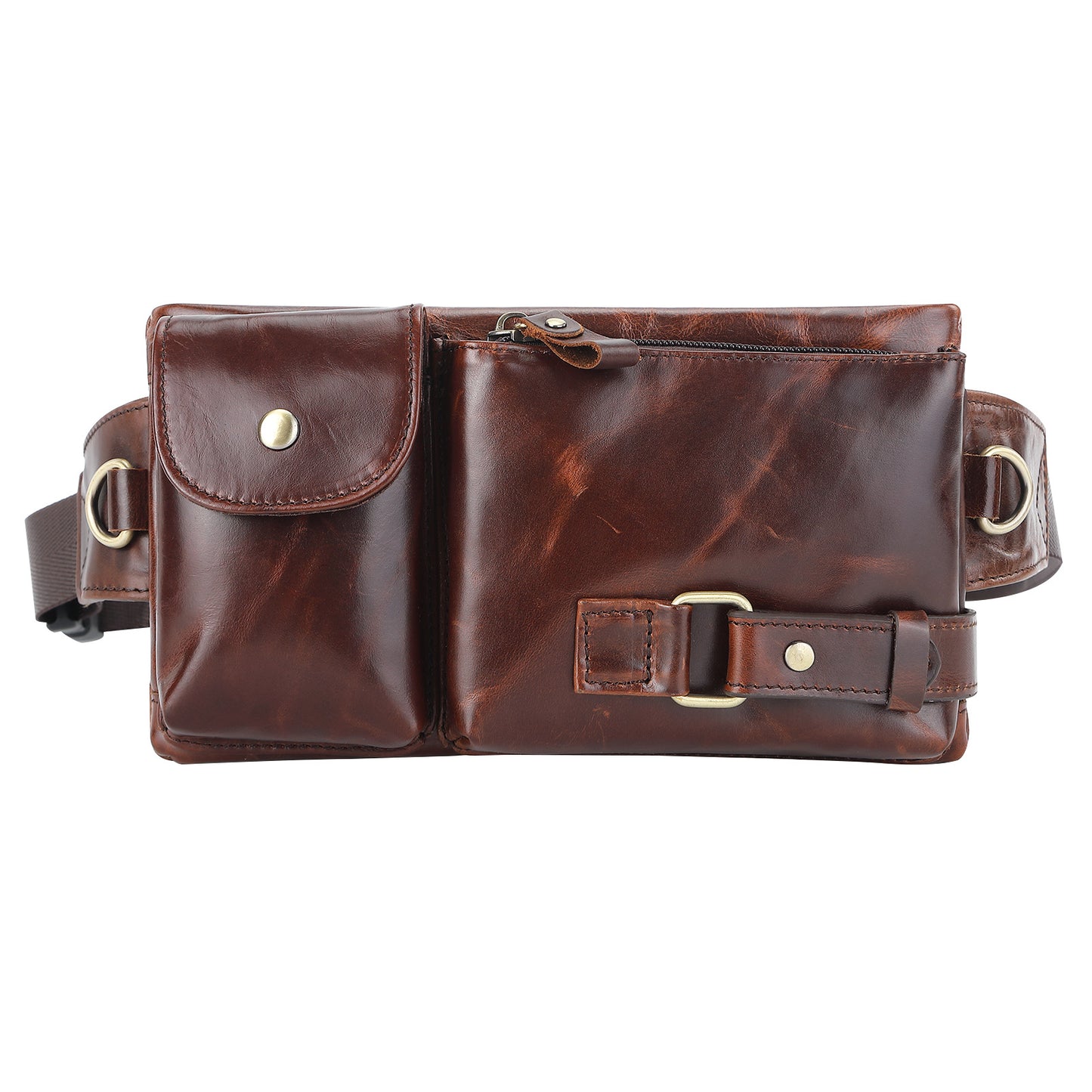 Men's Korean Style Multifunctional Top Layer Cowhide Men's Waist Packs