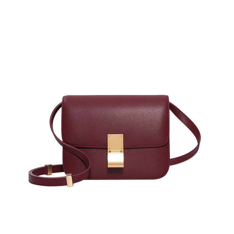 Women's Genuine Leather Retro Light Luxury Minority Joker Small Square Bags