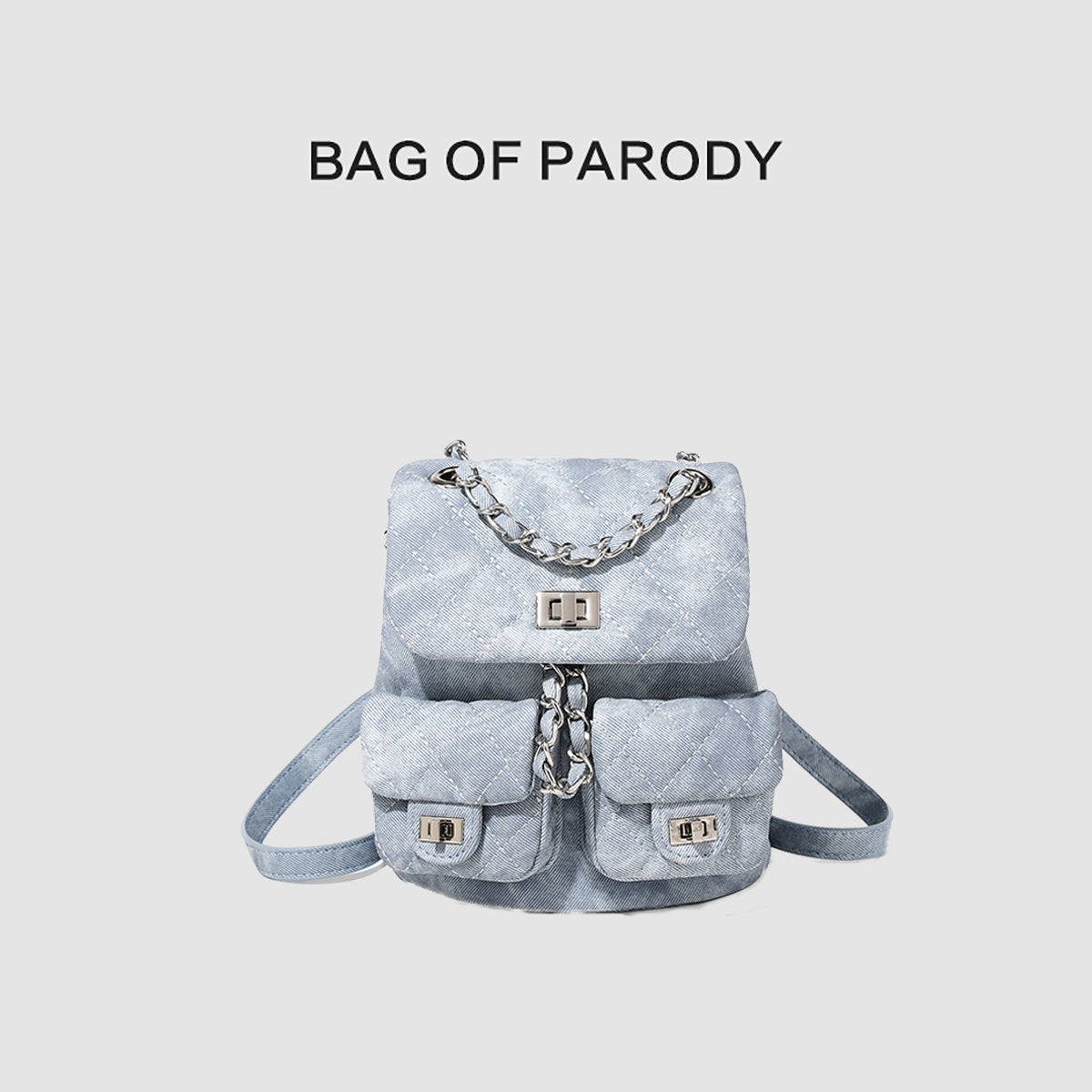 Women's Good-looking For Classic Style Rhombus Chain Backpacks