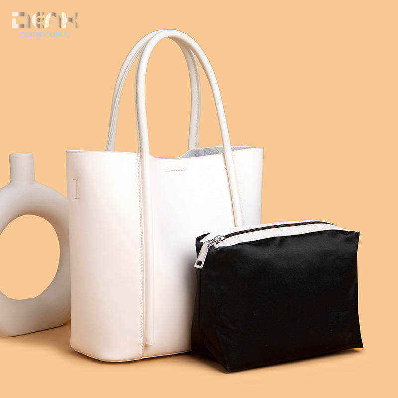 Women's Genuine Leather Temperament Commute Korean Style Large Capacity Top Crossbody Bags