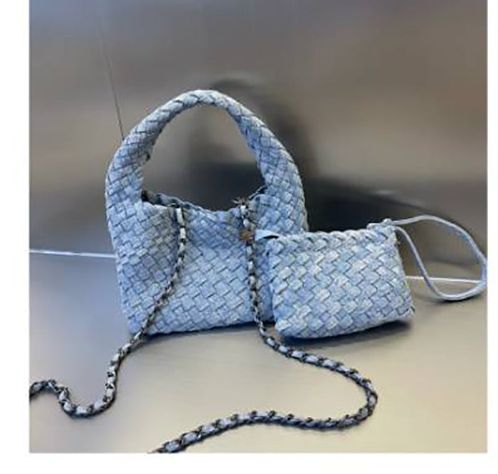 Denim Woven Large Capacity Totes One Arm Bags