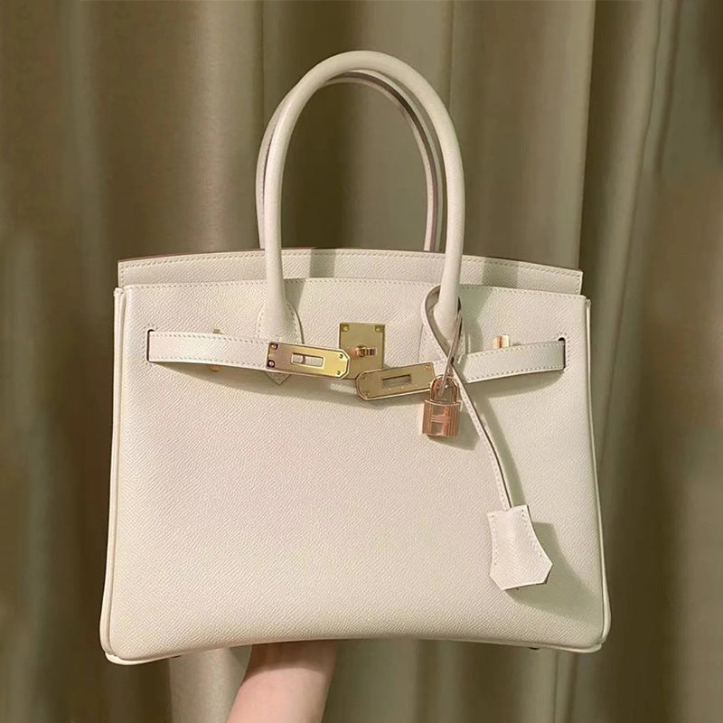 Women's Top Layer Cowhide Lychee Pattern Crocodile Shoulder Bags