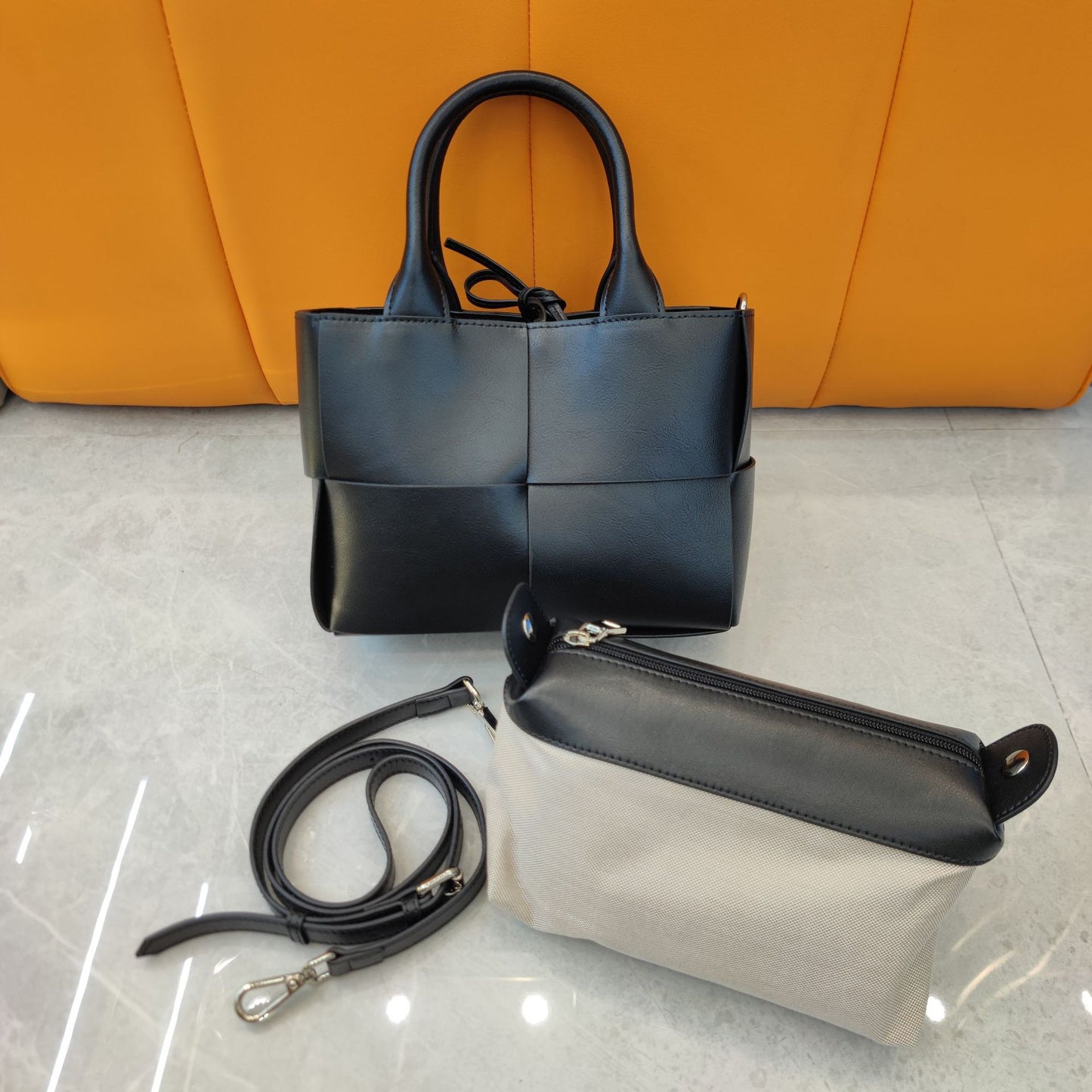 Women's Genuine Leather Woven Cowhide Fashion Crossbody Bags