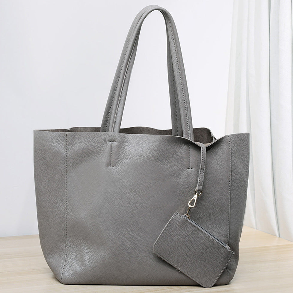 Women's Milled Cowhide Large Capacity Soft Leather Tote Bags