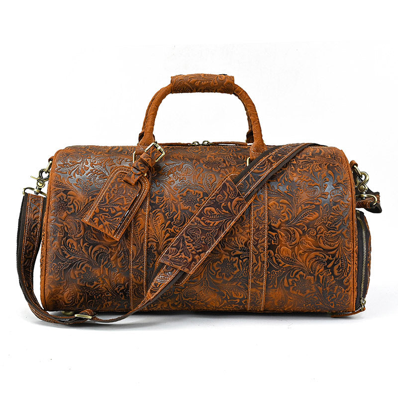 Men's Crazy Horse Leather Vintage First Layer Cowhide Luggage