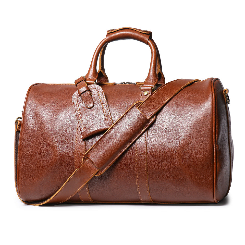 Men's Retro Leather Large Capacity Cowhide Travel Bags