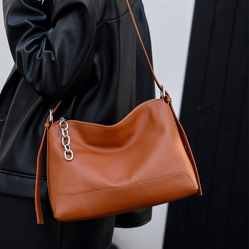 Women's Leather Light Luxury Minority Commuter Natural Shoulder Bags