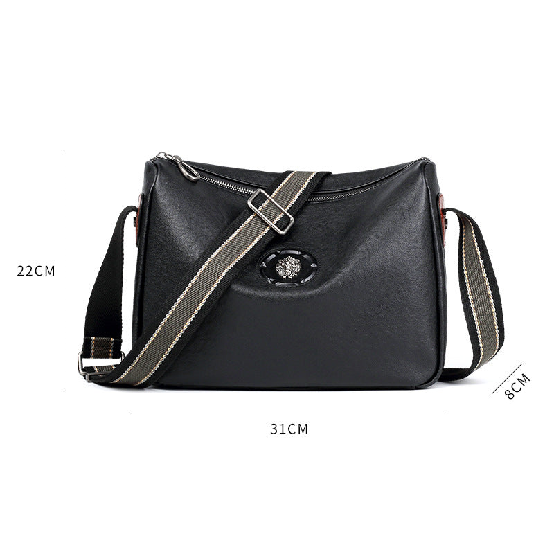 Men's Leather Horizontal Leisure First Layer Cowhide Men's Shoulder Bags