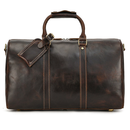Men's Crazy Horse Oil Leather Vintage Inch Travel Bags