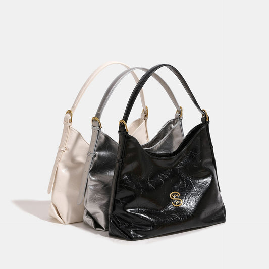 Women's Free Fancy Pleated Large Capacity Textured Tote Bags