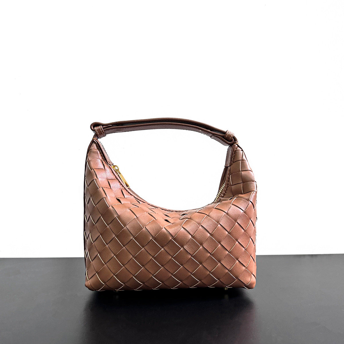 Leather Woven Lunch Box Portable High-grade Shoulder Bags