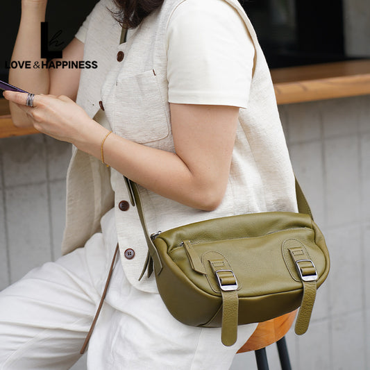 Women's Motorcycle Wide Straps Double Chain Western Crossbody Bags