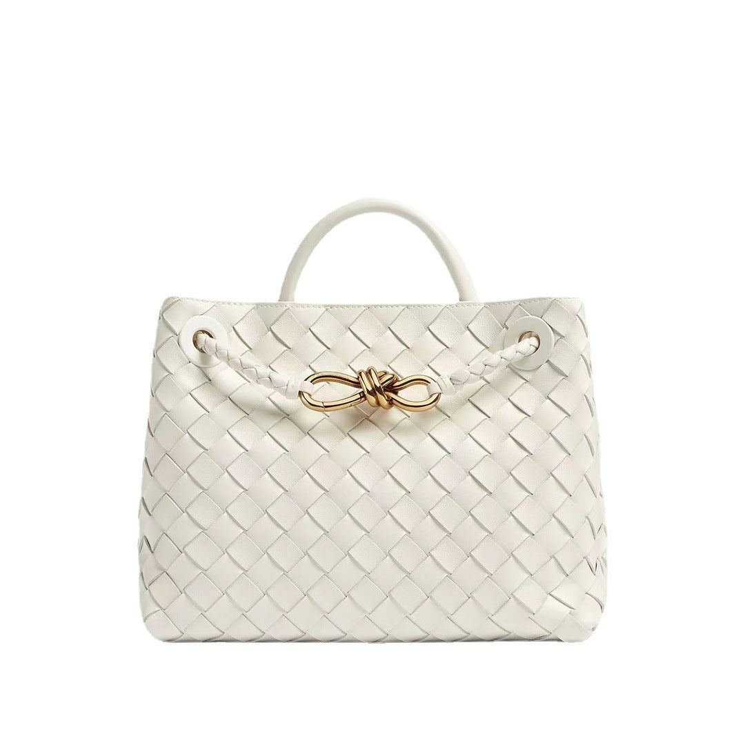 Women's Trendy Fashion Rhombus Genuine Leather Woven Shoulder Bags