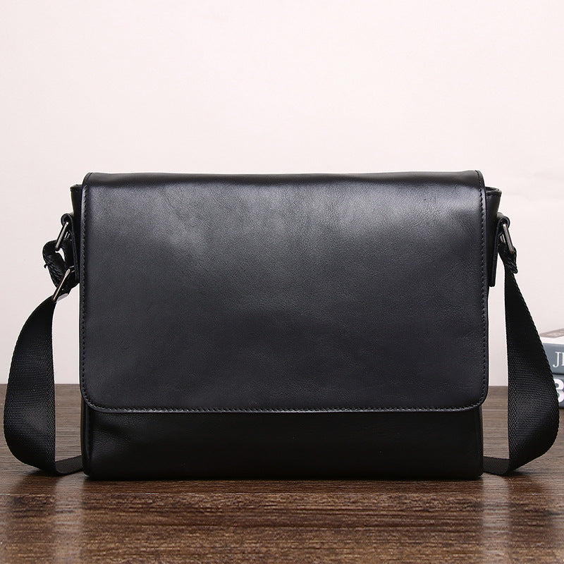 Men's Leather Top Layer Cowhide Business Horizontal Men's Messenger Bags