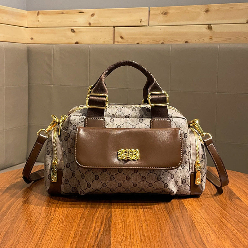Women's Simple Stylish Textured For Large Capacity Small Square Bags