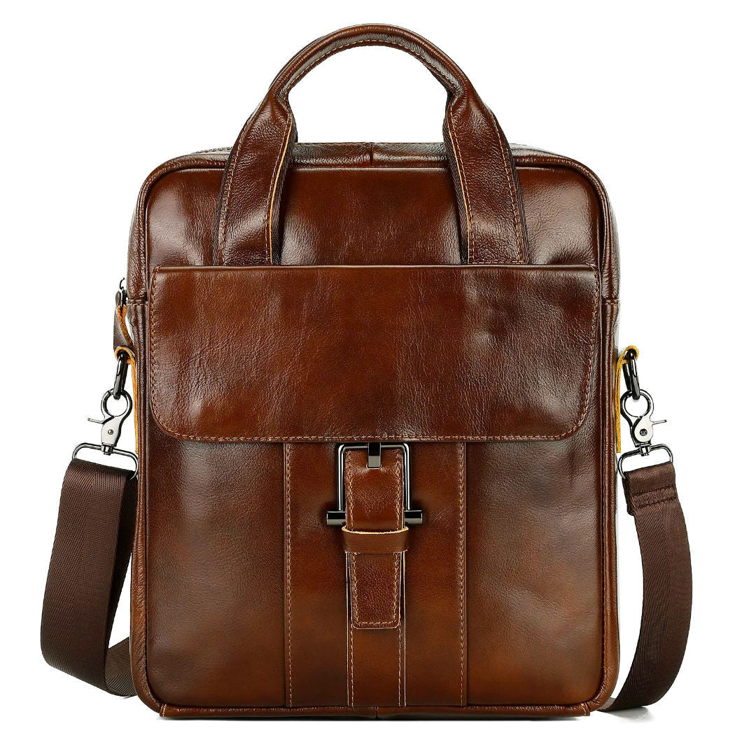 Men's First Layer Cowhide Business Vertical Portable Bags
